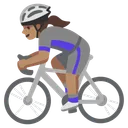 Woman Biking: Medium Skin Tone