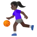 Woman Bouncing Ball: Dark Skin Tone