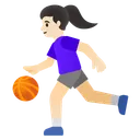 Woman Bouncing Ball: Light Skin Tone