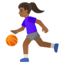 Woman Bouncing Ball: Medium-Dark Skin Tone