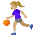 Woman Bouncing Ball: Medium-Light Skin Tone