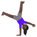 Woman Cartwheeling: Dark Skin Tone