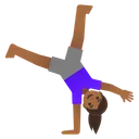 Woman Cartwheeling: Medium-Dark Skin Tone