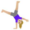 Woman Cartwheeling: Medium-Light Skin Tone