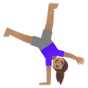 Woman Cartwheeling: Medium Skin Tone