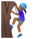 Woman Climbing: Medium-Dark Skin Tone