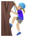 Woman Climbing: Medium-Light Skin Tone