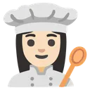 여성 요리사: 밝은 피부 톤