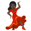 Woman Dancing: Dark Skin Tone