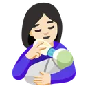 아기에게 젖을 먹이는 여성: 밝은 피부 톤