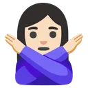 아니오 제스처를 취하는 여성: 밝은 피부 톤