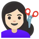 머리를 자르는 여성: 밝은 피부 톤