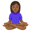 Woman in Lotus Position: Medium-Dark Skin Tone