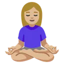 Woman in Lotus Position: Medium-Light Skin Tone