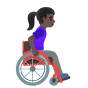 Woman in Manual Wheelchair Facing Right: Dark Skin Tone