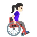 Woman in Manual Wheelchair Facing Right: Light Skin Tone