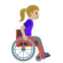 Woman in Manual Wheelchair Facing Right: Medium-Light Skin Tone