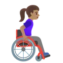 Woman in Manual Wheelchair Facing Right: Medium Skin Tone