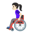 Woman in Manual Wheelchair: Light Skin Tone