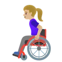 Woman in Manual Wheelchair: Medium-Light Skin Tone