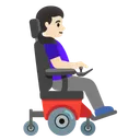 Woman in Motorized Wheelchair Facing Right: Light Skin Tone