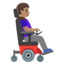 Woman in Motorized Wheelchair Facing Right: Medium Skin Tone