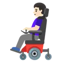 Woman in Motorized Wheelchair: Light Skin Tone