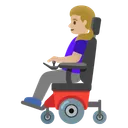 Woman in Motorized Wheelchair: Medium-Light Skin Tone