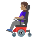 Woman in Motorized Wheelchair: Medium Skin Tone
