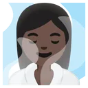 Woman in Steamy Room: Dark Skin Tone