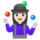 Woman Juggling: Light Skin Tone