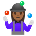 Woman Juggling: Medium-Dark Skin Tone