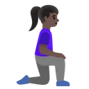 Woman Kneeling Facing Right: Dark Skin Tone