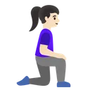 Woman Kneeling Facing Right: Light Skin Tone
