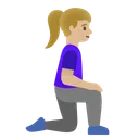 Woman Kneeling Facing Right: Medium-Light Skin Tone
