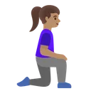 Woman Kneeling Facing Right: Medium Skin Tone