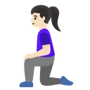 Woman Kneeling: Light Skin Tone