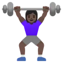 Woman Lifting Weights: Dark Skin Tone