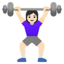 Woman Lifting Weights: Light Skin Tone