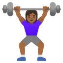 Woman Lifting Weights: Medium-Dark Skin Tone