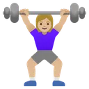 Woman Lifting Weights: Medium-Light Skin Tone