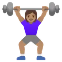 Woman Lifting Weights: Medium Skin Tone