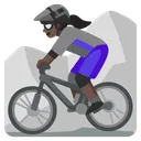 Woman Mountain Biking: Dark Skin Tone