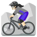 Woman Mountain Biking: Light Skin Tone