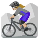 Woman Mountain Biking: Medium-Light Skin Tone