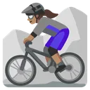 Woman Mountain Biking: Medium Skin Tone