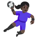 Woman Playing Handball: Dark Skin Tone