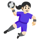 Woman Playing Handball: Light Skin Tone