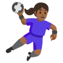 Woman Playing Handball: Medium-Dark Skin Tone