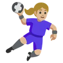 Woman Playing Handball: Medium-Light Skin Tone